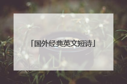 国外经典英文短诗