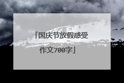 国庆节放假感受作文700字