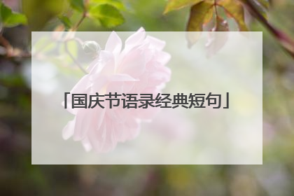 国庆节语录经典短句