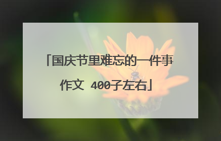 国庆节里难忘的一件事 作文 400子左右
