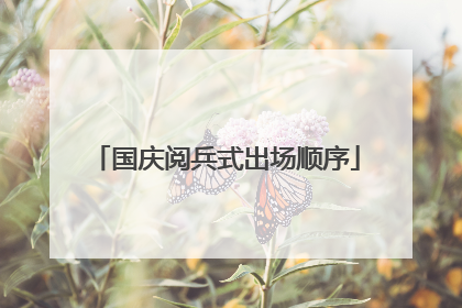 国庆阅兵式出场顺序