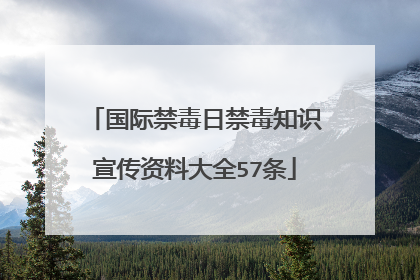国际禁毒日禁毒知识宣传资料大全57条