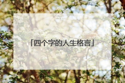 四个字的人生格言