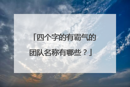 四个字的有霸气的团队名称有哪些?