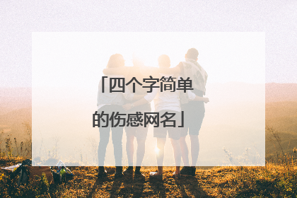 四个字简单的伤感网名