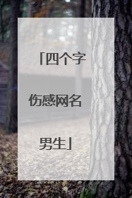 四个字伤感网名男生