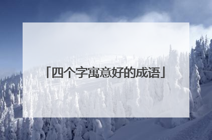 四个字寓意好的成语