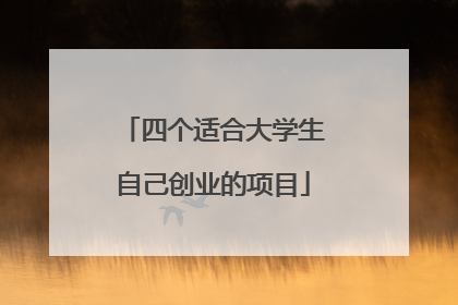 四个适合大学生自己创业的项目