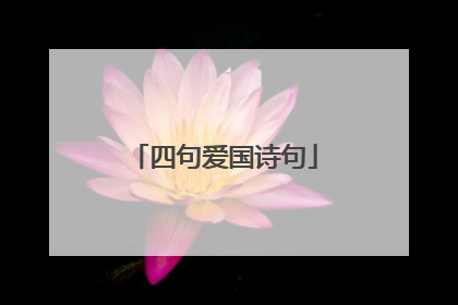 四句爱国诗句