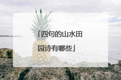 四句的山水田园诗有哪些