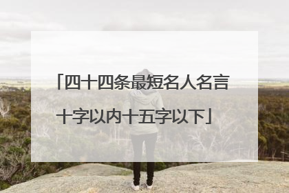 四十四条最短名人名言十字以内十五字以下