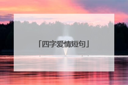 四字爱情短句