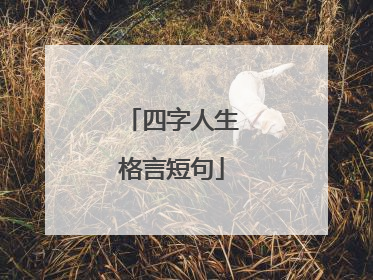 四字人生格言短句