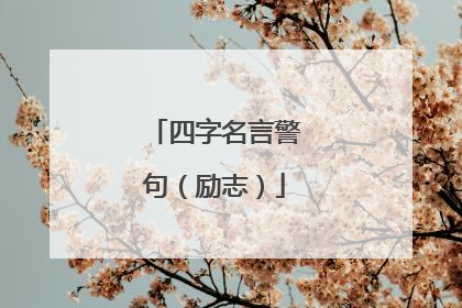 四字名言警句(励志)