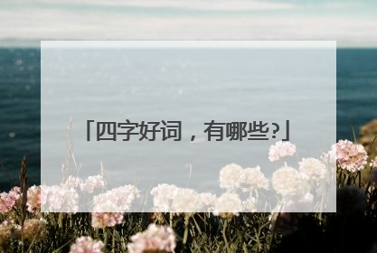 四字好词,有哪些?