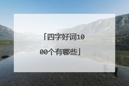 四字好词1000个有哪些