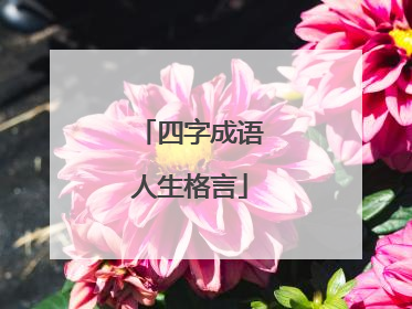 四字成语人生格言