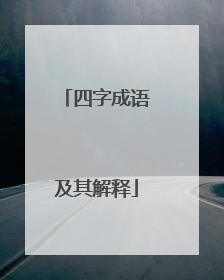 四字成语及其解释