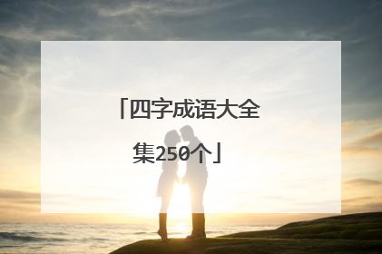 四字成语大全集250个