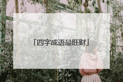 四字成语最旺财