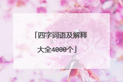 四字词语及解释大全4000个