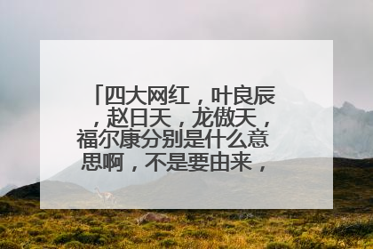 四大网红,叶良辰,赵日天,龙傲天,福尔康分别是什么意思啊,不是要由来,是什么意思啊?