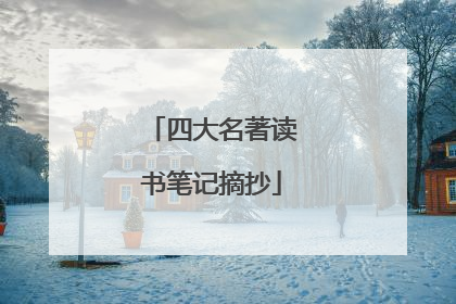 四大名著读书笔记摘抄