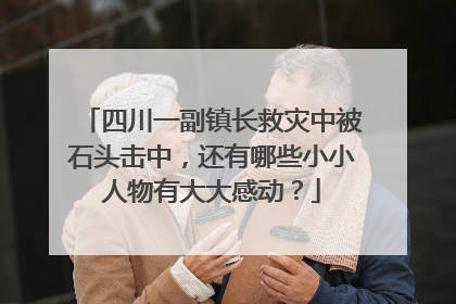 四川一副镇长救灾中被石头击中，还有哪些小小人物有大大感动？