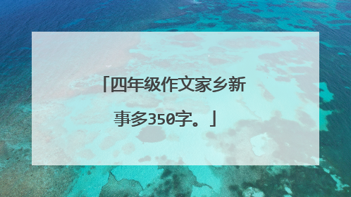 四年级作文家乡新事多350字。