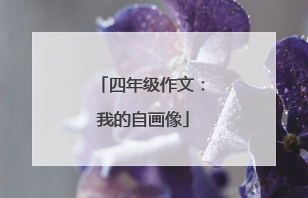 四年级作文:我的自画像