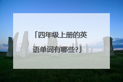 四年级上册的英语单词有哪些?