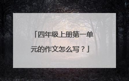 四年级上册第一单元的作文怎么写？