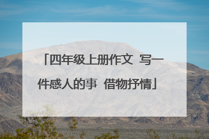 四年级上册作文 写一件感人的事 借物抒情