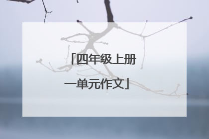 四年级上册一单元作文