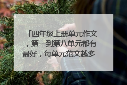 四年级上册单元作文，第一到第八单元都有最好，每单元范文越多越好！！谢谢！！