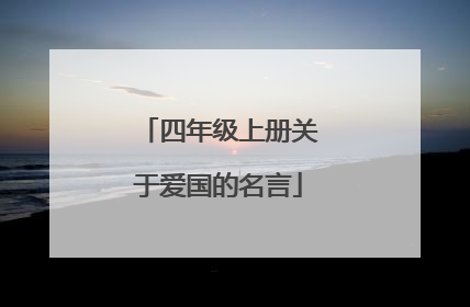 四年级上册关于爱国的名言