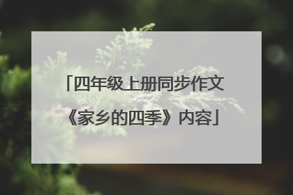 四年级上册同步作文《家乡的四季》内容