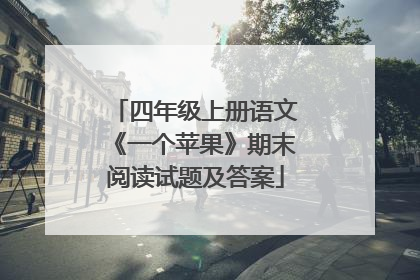 四年级上册语文《一个苹果》期末阅读试题及答案
