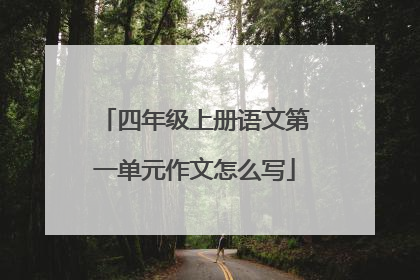 四年级上册语文第一单元作文怎么写