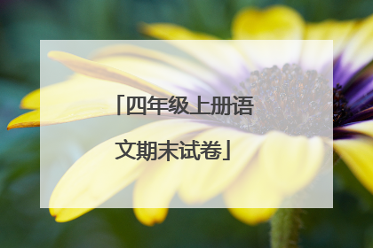 四年级上册语文期末试卷