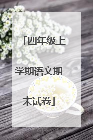四年级上学期语文期末试卷