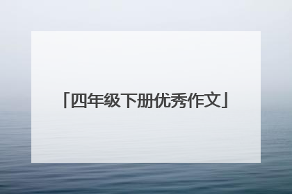 四年级下册优秀作文