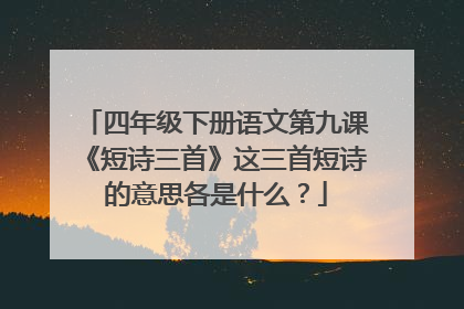 四年级下册语文第九课《短诗三首》这三首短诗的意思各是什么?