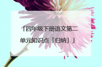 四年级下册语文第二单元知识点「归纳」