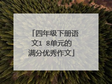 四年级下册语文1∼8单元的满分优秀作文
