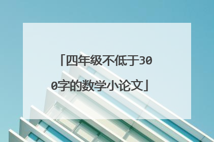 四年级不低于300字的数学小论文