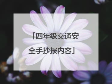 四年级交通安全手抄报内容