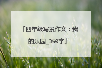 四年级写景作文:我的乐园_350字
