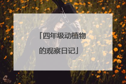 四年级动植物的观察日记