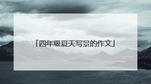 四年级夏天写景的作文